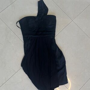 Elegant Black One-Shoulder Dress BCBG